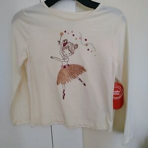 Wonder Nation Cream Long Sleeve Kids Shirt